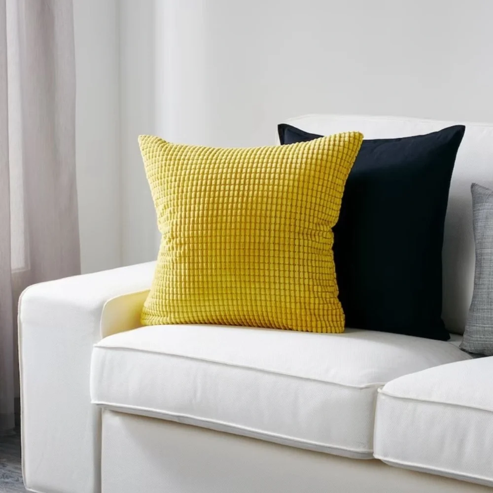 Ikea Gullklocka Yellow Chenille Cushion Cover 20